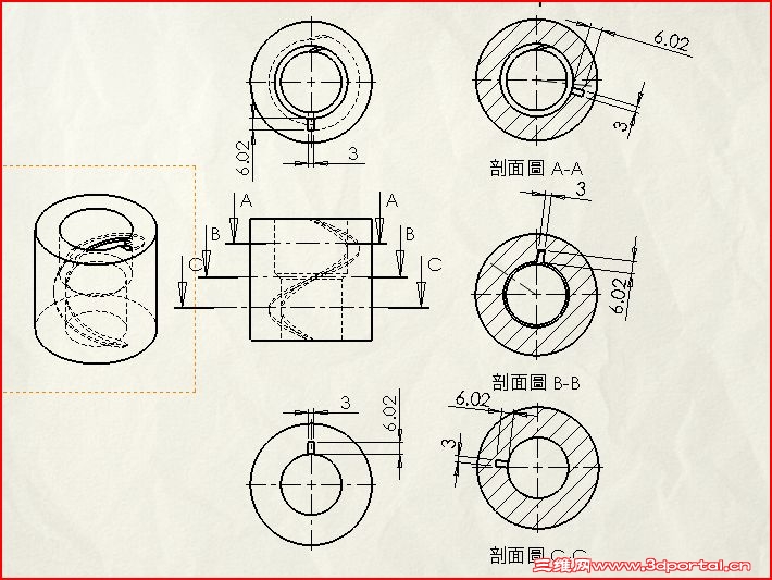 mastercam螺旋槽画法教程,mastercam画图教程 这个螺旋槽怎么画?